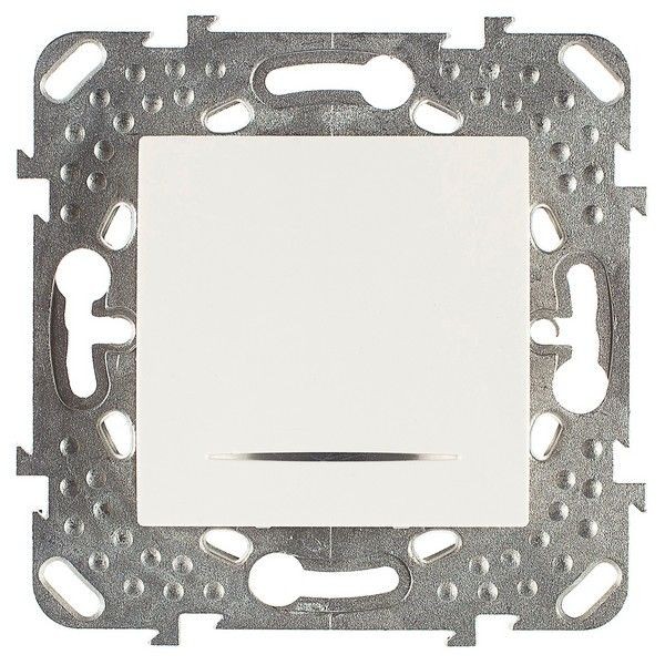 Выключатель проходной встраиваемый Schneider Electric Unica 1 клавиша с подсветкой, цвет бежевый