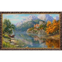 Картина на холсте Русская коллекция Замок у реки, 68х108 см