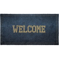 Коврик Globossoft Welcome 40x75 см, полиамид на ПВХ, цвет синий