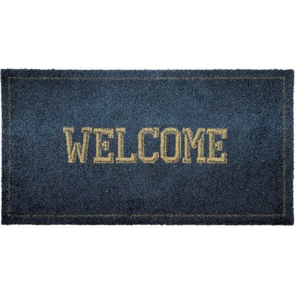 Коврик Globossoft Welcome 40x75 см, полиамид на ПВХ, цвет синий