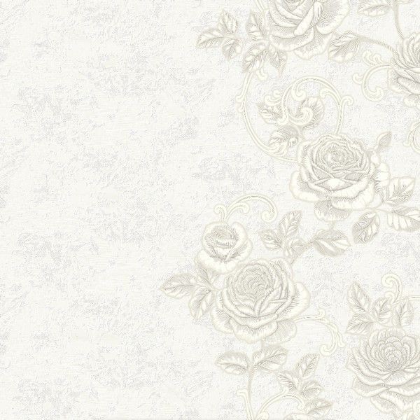Обои флизелиновые Wallberry Тиффани белые 1.06 м 4843