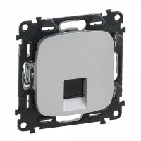 Розетка компьютерная встраиваемая Valena ALLURE RJ45, UTP cat 5e, цвет алюминий
