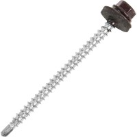 Саморезы кровельные 4.8х70 мм RAL-8017, 30 шт.