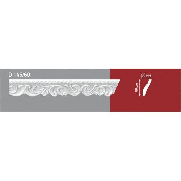Плинтус потолочный Dekor Ek D 145/60 2м