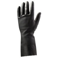 Перчатки латексные Jeta Safety химически стойкие с хлопковым напылением ,черные JL711-M (1пара)