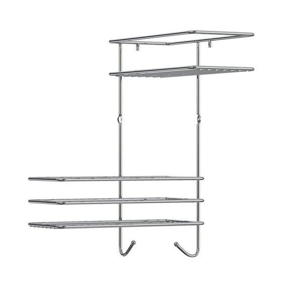 Полка настенная угловая двойная Lemer 22.5x35x22.5 см, металл, цвет хром