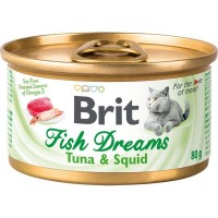 Консервы для кошек BRIT Fish Dreams Tuna&Squid Тунец Кальмар 80 г
