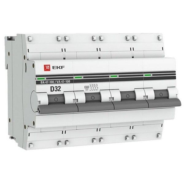Выключатель автоматический EKF PROxima mcb47100-4-32D-pro 4Р 230В 32А