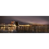 Фотообои Твоя планета Премиум Ночной Петербург 388х136 см