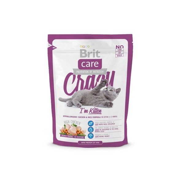Сухой корм для котят, беременных и кормящих кошек BRIT Care Cat Crazzy Kitten 400 г