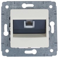 Телефонная розетка встраиваемая Legrand Cariva RJ11, цвет слоновая кость
