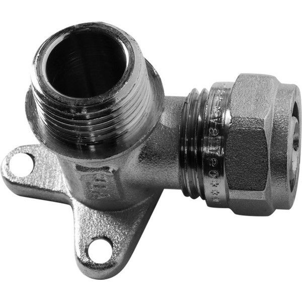 Водорозетка обжимная Valtec, наружная резьба, 16х1/2 "34; мм, никелированная латунь VTm.355.N.001604