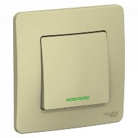 Выключатель встраиваемый Schneider Electric Blanca 1 клавиша с подсветкой, цвет бежевый
