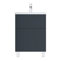 Тумба под раковину AM.PM GEM M90FSX06022GM32 напольная 60 см 2 ящика push-to-open графит матовый