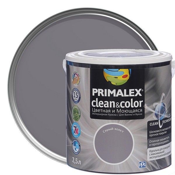Краска PR-X Clean&Color 2,5 л Серый холст