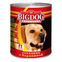 Влажный корм для собак БигДог (BigDog), Говядина с бараниной, 850г