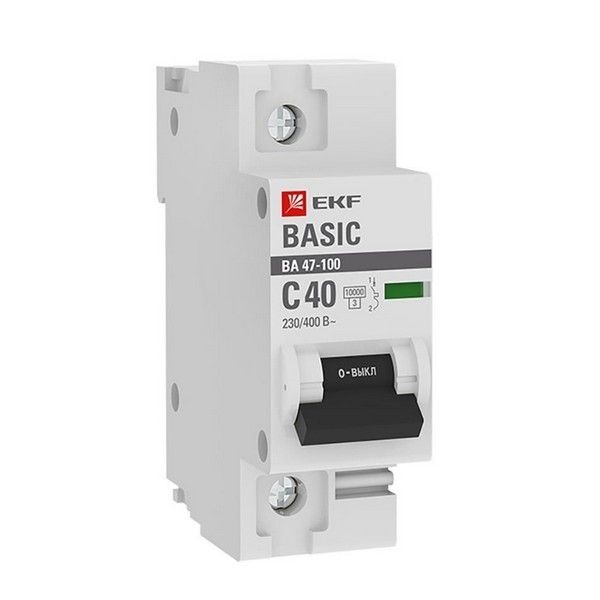 Выключатель автоматический EKF Basic mcb47100-1-40C-bas 1Р 230В 40А
