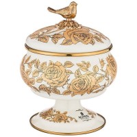 Сахарница На Ножке Agness С Крышкой,Белая Серия Ренессанс 0,85Л Диа.14 См, Высота19 См Agness