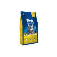 Сухой корм для взрослых кошек BRIT Premium Cat Adult Salmon Лосось в соусе 8 кг