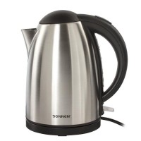 Электрический чайник SONNEN KT-106, 1,8 л, 2200 Вт, закрытый нагревательный элемент, нержавеющая сталь, 451707