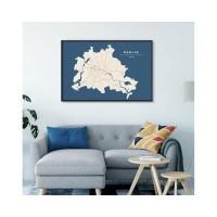 Постер в раме ПростоПостер Берлин на карте 704481060844, 60х90 см
