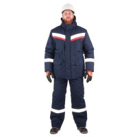 Костюм СИБИРЬ утеплённый, т/.синий-красный, 4 кл пояс (разм. 96-100, рост 182-188)