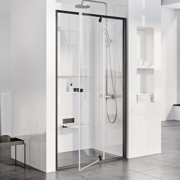 Душевая дверь Ravak Pivot PDOP2-110 черный профиль, прозрачное стекло 03GD0300Z1