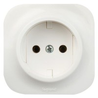 Розетка накладная Legrand Quteo без заземления, цвет белый