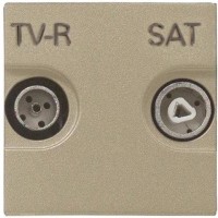 ТВ-SAT розетка встраиваемая ABB Zenit, цвет шампань