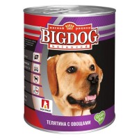 Влажный корм для собак БигДог (BigDog Grain line), Телятина с овощами, 850г