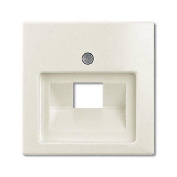 Накладка для компьютерной/телефонной розетки ABB Basic 55 1-я, наклонная, цвет шале (белый)