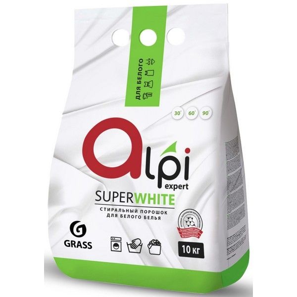 Стиральный порошок для белого белья Grass Alpi Expert, 10 кг