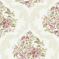 Обои бумажные Georgetown Designs Roses зелёные 0.53 м PN0451