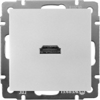 Розетка HDMI встраиваемая Werkel, цвет серебряный