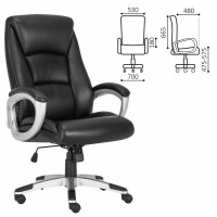 Кресло офисное Brabix Premium Grand Ex-501, рециклированная кожа, черное, 531950