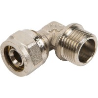 Угол обжимной Valtec, наружная резьба, 16х1/2 "34; мм, никелированная латунь VTm.353.N.001604