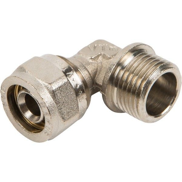 Угол обжимной Valtec, наружная резьба, 16х1/2 "34; мм, никелированная латунь VTm.353.N.001604
