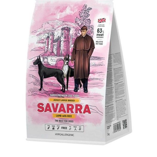 Сухой корм для собак крупных пород SAVARRA Adult Dog Large Breed Ягненок c рисом 3 кг