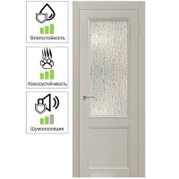 Дверь межкомнатная Рондо остеклённая Hardflex цвет серый жемчуг 70x200 см (с замком и петлями)