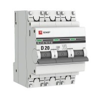 Выключатель автоматический EKF PROxima mcb4763-3-20D-pro 3Р 230В 20А