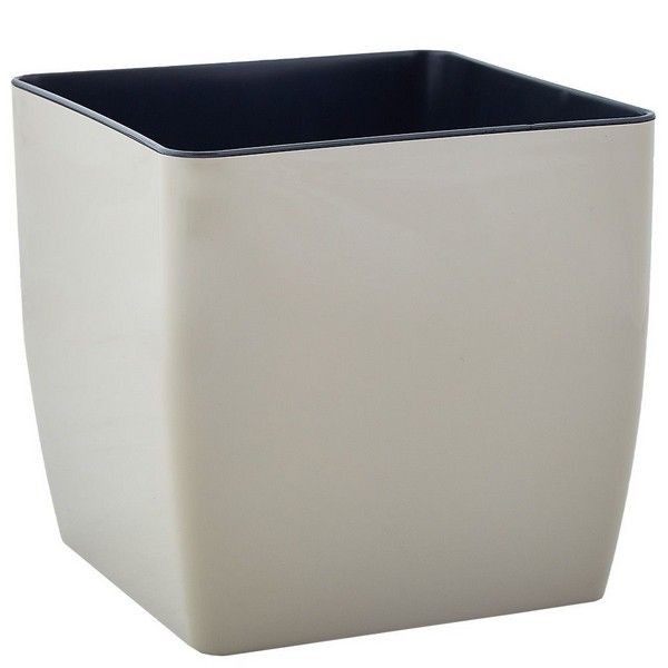 Горшок цветочный Квадро 27x26x27 см v14 л пластик какао