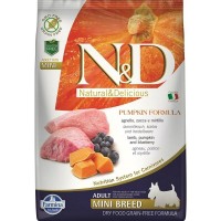 Сухой корм для собак мелких пород FARMINA N&D Dog GF Pumpkin Lamb&Blueberry Adult Mini беззерновой Ягненок Черника Тыква 7 кг