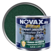Эмаль молотковая Novax 3в1 цвет тёмно-зелёный 2.4 кг