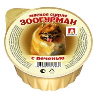 Влажный корм для собак ЗООГУРМАН «Мясное суфле», с печенью, 100г