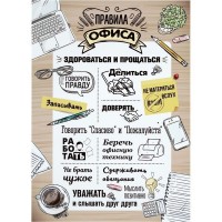 Постер на ПВХ «Правила офиса» 25х35 см
