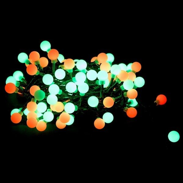 Электрогирлянда наружная нить «Шары» 4.95 м 100 LED зелёный красный