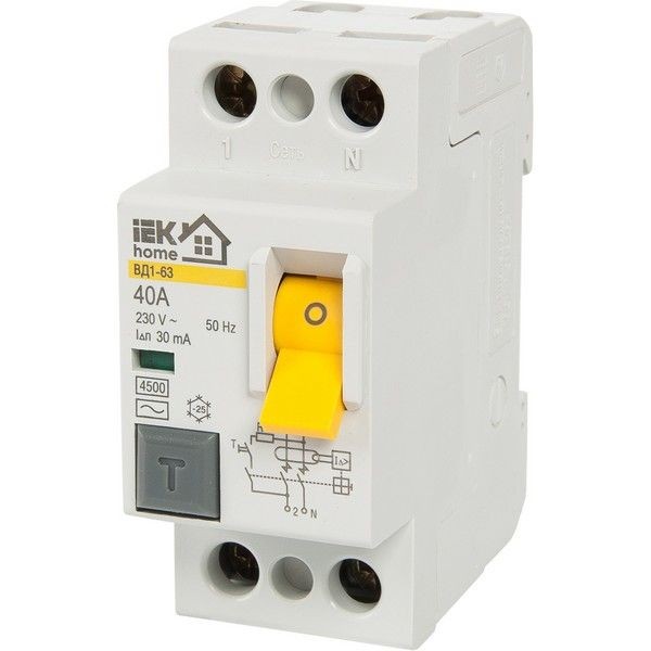 УЗО ВД1-63 IEK Home 2 полюса 40 А