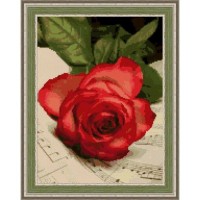 Алмазная мозаика ArtXobby Красная роза на нотах АМ016
