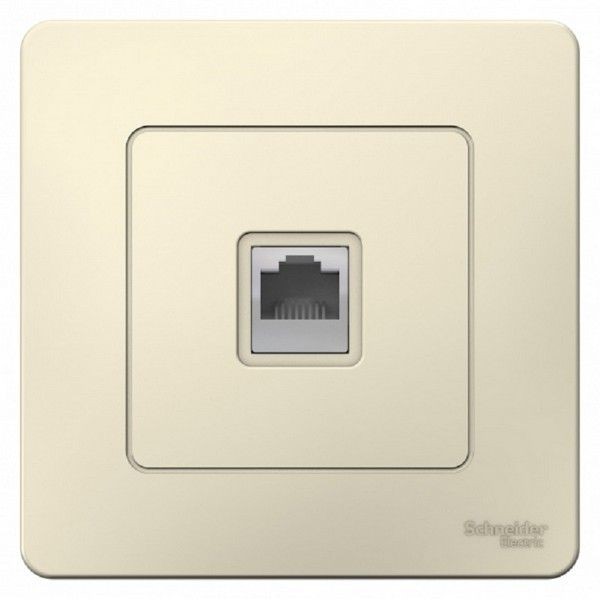 Телефонная розетка встраиваемая Schneider Electric Blanca RJ11, цвет молочный