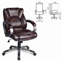 Кресло офисное Brabix Eldorado Ex-504, экокожа, коричневое, 530875